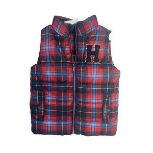 Tommy‎ Hilfiger Colorful Plaid Full Zip Varsity Puffer Vest Size 24 Months